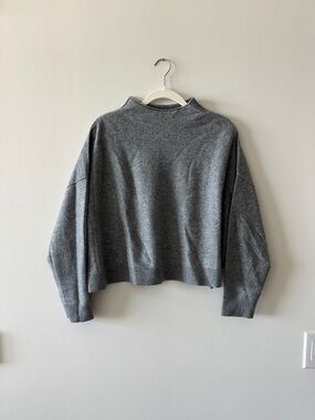 Pilcro Heather Gray Mock Neck Sweater 100% cashmere